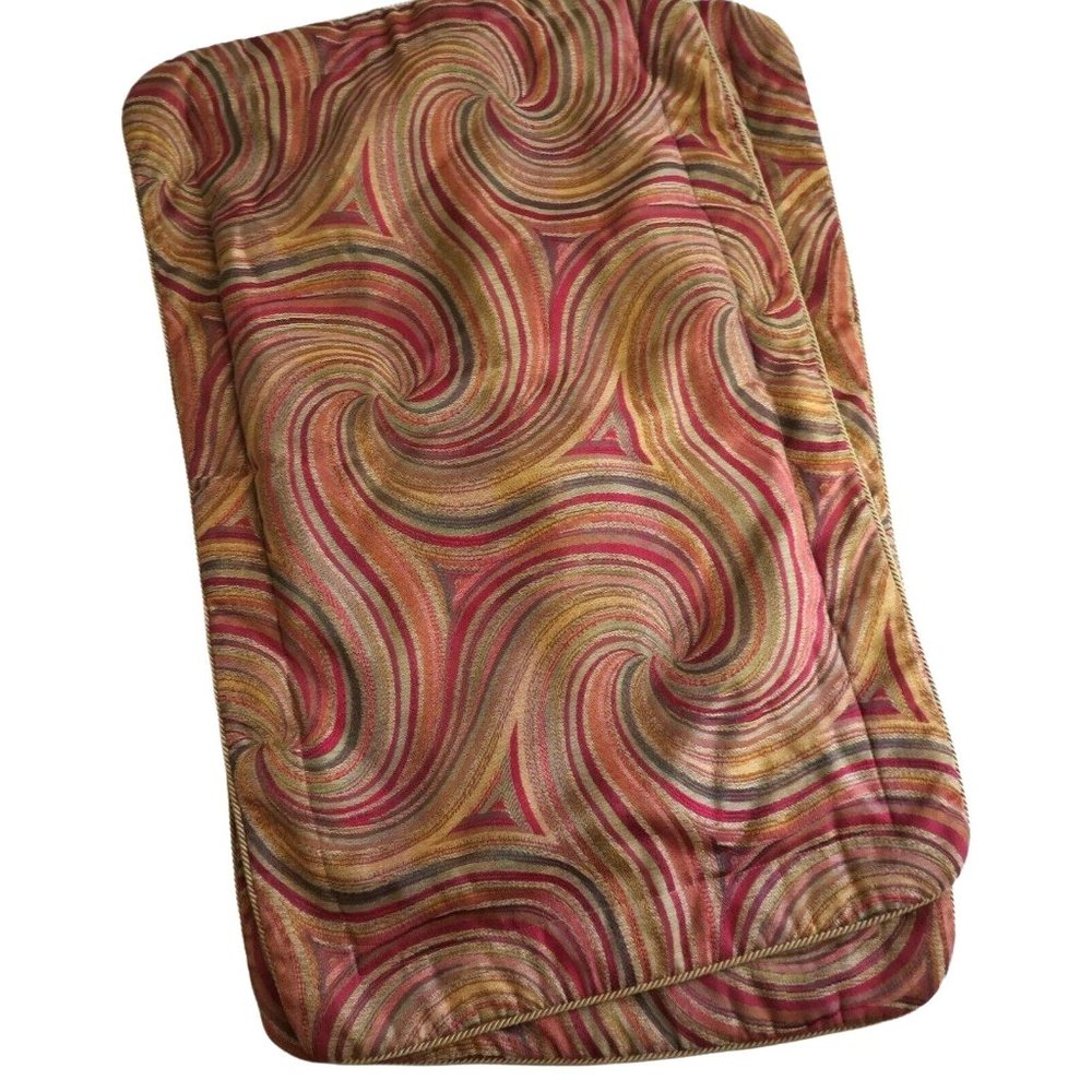 2 Vintage Thomasville King Pillow Shams Swirl Tapestry Mid Century Modern USA